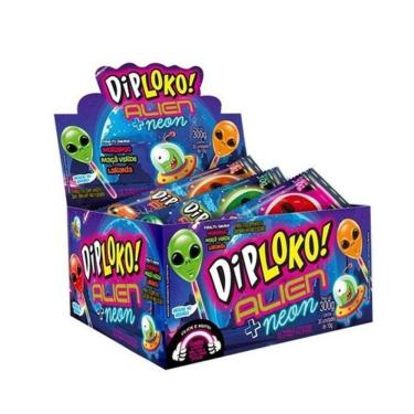 Imagem de Pirulito Dipiloko Alien Neon 10g - 30 Um