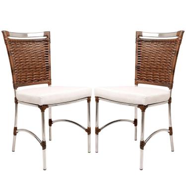 Imagem de 2 Cadeiras De Jantar Jk Em Alumínio E Fibra Sintética