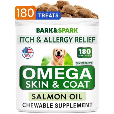 Imagem de Petiscos para cães bark & spark Omega 3 180 Óleo de peixe para eliminação de cães