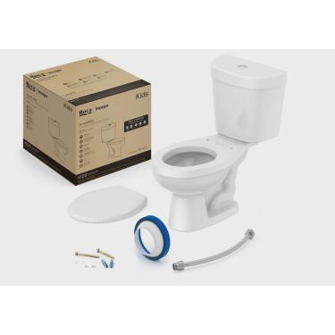 Imagem de Kit de Bacia com Caixa e Assento pp e Complementos de Instalação Infantil Roca I Incepa