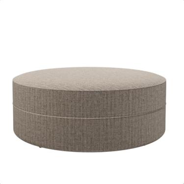 Imagem de Puff Decorativo Moderno Apoio Descanso Quarto Sala Estar Banqueta Soho I no Linho (Cinza com Marrom)