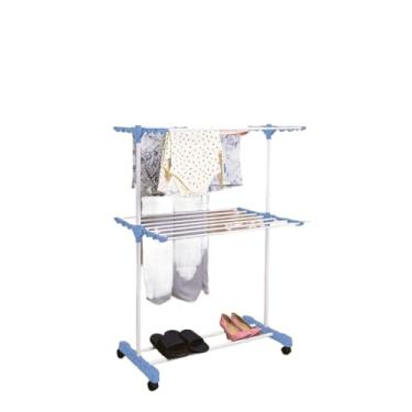 Imagem de Varal De Chão Roupa Calcinha Grade 3 Andares Dobrável Portátil(Azul)