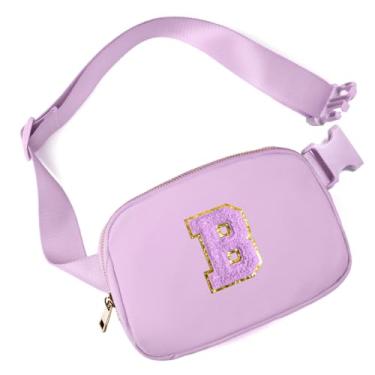 Imagem de Gitus Presentes para meninas de 8, 9, 10, 11, 12 anos, bolsa de cinto com inicial, Lavanda, One Size