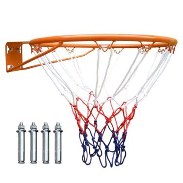 Imagem de LSKSSNG Substituição de aro de basquete de 45,7 cm, aro de basquete montado na porta de parede, substituição de gol de aro flexível de basquete resistente com rede para cestas de basquete no solo e