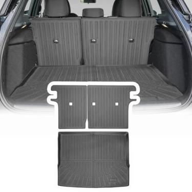 Imagem de YEBOOCA Forro de carga compatível com Nissan Kicks 2025 Tapete de bagageiro protetor de capa de assento traseiro para veículo (tapetes de encosto + tapete de porta-mala)