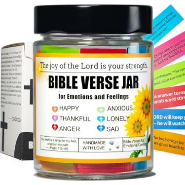 Imagem de Pote de versículo bíblico, presentes cristãos para mulheres, homens, crianças, mães, presentes religiosos, surpresa de Páscoa para crianças, dia dos pais, pote de oração, material bíblico, material de