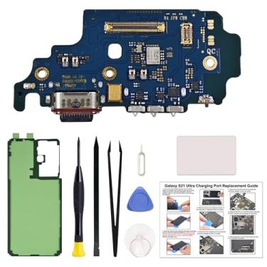 Imagem de Porta de carregamento para Galaxy S21 Ultra 5G versão dos EUA, placa de carregamento compatível com Samsung S21 Ultra 5G SM-BS908U/U1, inclui instruções e kit de ferramentas