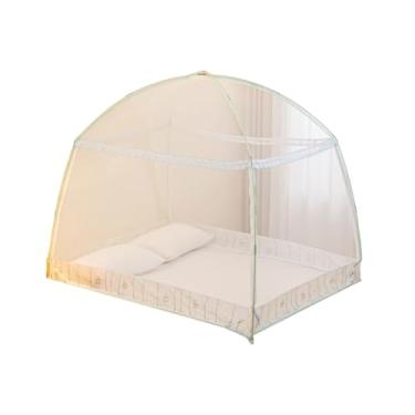 Imagem de Tenda de Mosquiteiro Dobrável de Poliéster Rede Mosquiteira Respirável com Fundo de Rede Grande Cortinas para Tenda de Mosquiteiro