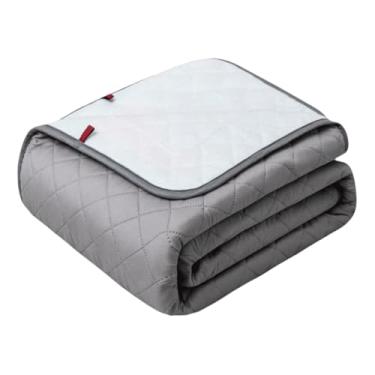 Imagem de PEKJI Manta elétrica de fibra sintética aquecida moderna com aquecimento único, multizona, cobertor elétrico duplo, temporizador de 12 horas