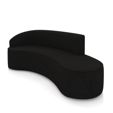 Imagem de Sofá 4 Lugares Orgânico 220 Cm Morgan Veludo Preto D03 - D`rossi