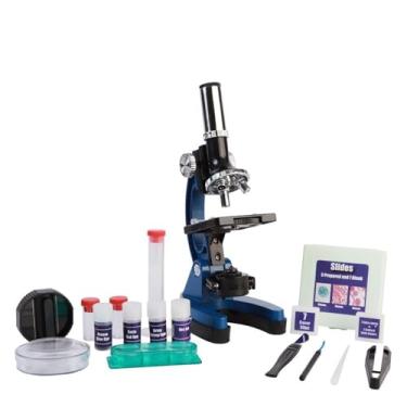 Imagem de ExploreOne 88-50101 Microscópio iniciante para crianças - Ampliação 100X, 400X e 900X, tamanho compacto e estrutura resistente - Ampla gama de acessórios incluídos - Vem com uma capa prática de capa dura