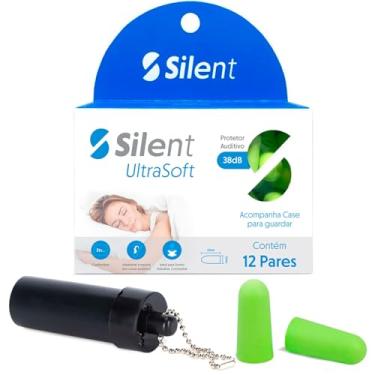 Imagem de Protetor Auricular Silent Earplug 12 Pares Ultra mais alto de 38 dB, protetores auriculares confortáveis para dormir, ronco, viagem, shows, estudar, ruído alto (Verde)