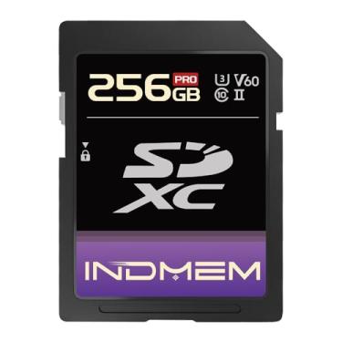 Imagem de Cartão SD de 256 GB UHS-II V60 U3 SDXC, leitura de alta velocidade até 280 MB/s, cartões de memória V60 para câmera profissional de vídeo 4K/6K