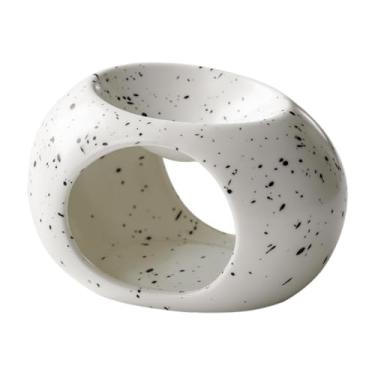 Imagem de WeiLaiKeQi Queimador de óleos essenciais, aquecedor de aromas de cerâmica, suporte para velas, forno, porta-velas, difusor para sala de estar, casa de fazenda, Preto Branco