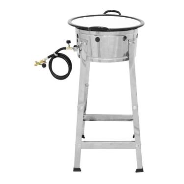 Imagem de Fritador Fogão Pasteleiro Profissional Alta Pressão Inox C/ Tacho Esma