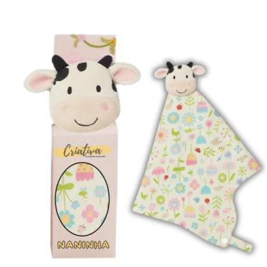 Imagem de Naninha Para Bebê Porta Chupeta Bichinhos - Criativa, Vaquinha