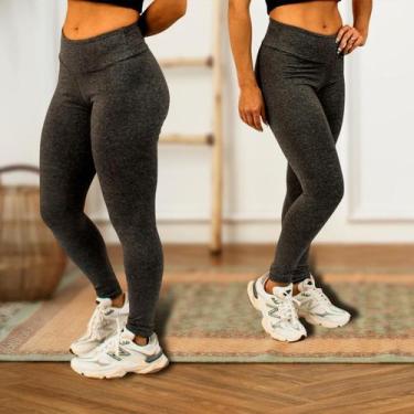 Imagem de Kit 2 Calças Legging Suplex Peluciada - Ju Ribeiro Ind, Cinza, GG