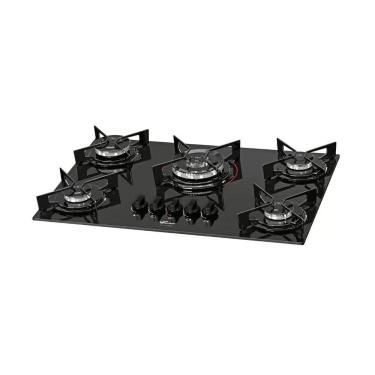 Imagem de Cooktop 5 Bocas Fischer Fit Line Mesa de Vidro com Acendimento Automático