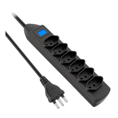 Imagem de Filtro de linha 6 tomadas Elgin - Bivolt - Padrão 3 pinos - Cabo 1,5 metro - Preto - 46RFL3060000