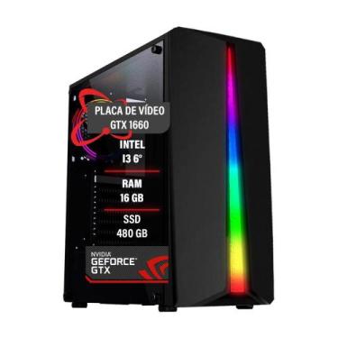 Imagem de Pc Gamer I3 6 16Gb Gtx 1660 Ssd 480Gb - Tech Fusion