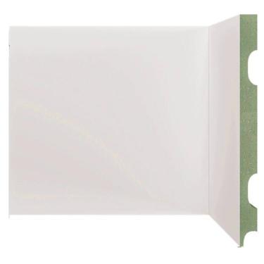 Imagem de Kit Rodapé de MDF 15 Barras Lisas de 20cm x 2,40m Rende 36 Metros Moldufama Branco