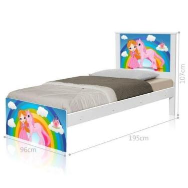 Imagem de Cama Juvenil Com Cabeceira Barcelona Princesa E Unicórnio