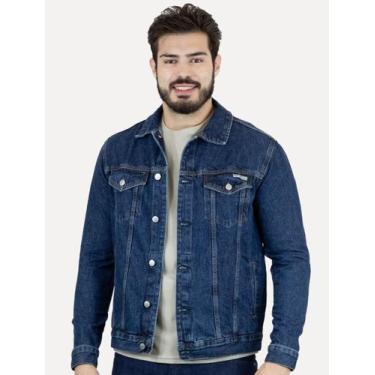 Imagem de Jaqueta Calvin Klein Jeans Trucker Denim Azul Escuro, L/G