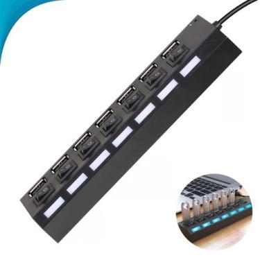 Imagem de Régua Usb 7 Portas Com Interruptor E Led Oficial - Atena