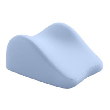 Imagem de WeiLaiKeQi Travesseiro de cunha para costas, lavável, versátil, confortável e elegante, suporte para pernas e joelhos, elevação costas para dormitório casa, Azul