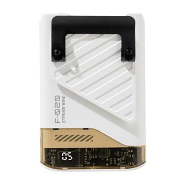 Imagem de KiBcsLic Ventilador portátil de ar condicionado de mão Ventilador de cintura para viagens e esportes ao ar livre, Branco