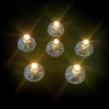 Imagem de 50 Pcs Luzes De Balão Individual LED Bateria Minúscula Para Lado Ou Escrivaninha Natal (Branco Quente)