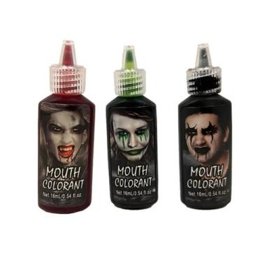 Imagem de Kit Horror Make Corante Para Boca 3 Cores 16ml Cada Maquiagem Artístic