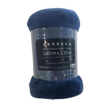 Imagem de Manta Quentinha Solteiro Fleece Marinho Andreza Ultrasoft - Andreza En