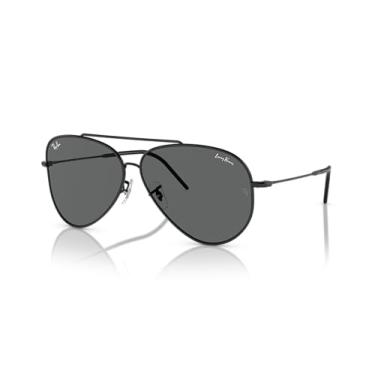 Imagem de Óculos de Sol Ray-Ban Aviator Reverse 0RBR0101S 002/GR Tam 62 / Preto - Lentes Cinza Escuro