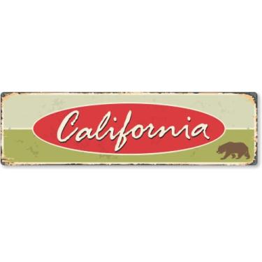 Imagem de SmartSign Placa de metal vintage com símbolo de urso, alumínio à prova de ferrugem de 40 mm com sobretudo transparente, decoração de parede retrô, multicolorido