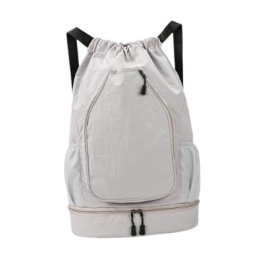 Imagem de menolana Mochila de basquete, bolsa de basquete, suporte decorativo, organizador versátil, bolsa para raquete de badminton, mochila de tênis para camping e, Cinza