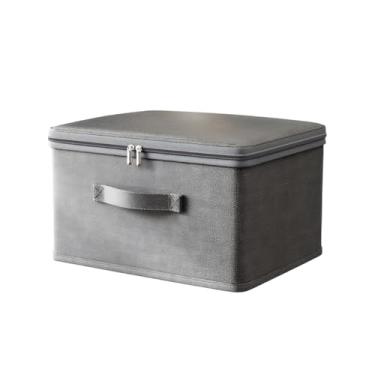 Imagem de Caixa Organizadora Média Dobrável com Zíper Duplo Cationic - Proteção Antipoeira para Blusas, Livros e Brinquedos