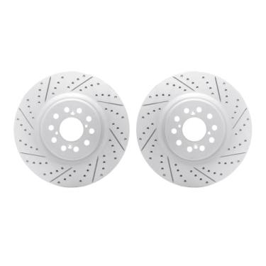 Imagem de Dynamic Friction Company Freios dianteiros e rotores | Rotores de freio perfurados | Rotores de freio a disco dianteiro| Serve para Acura Integra 2024; Honda Civic 2017-2023