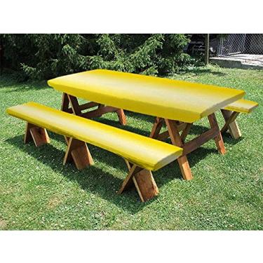Imagem de Toalha de mesa Ombre, conjunto de 3 peças, para Natal, festas, piqueniques, 76 x 182 cm, amarelo