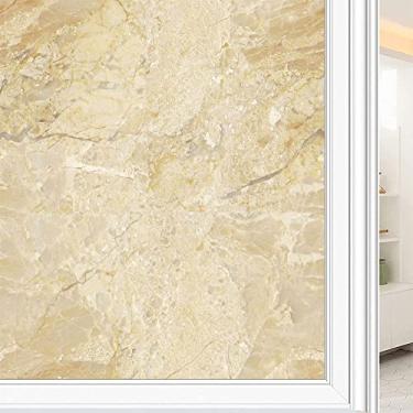 Imagem de Película de janela de privacidade de mármore, textura de estilo mármore, filme de vidro para sala de estar e escritório em casa, L90 x C 190 cm