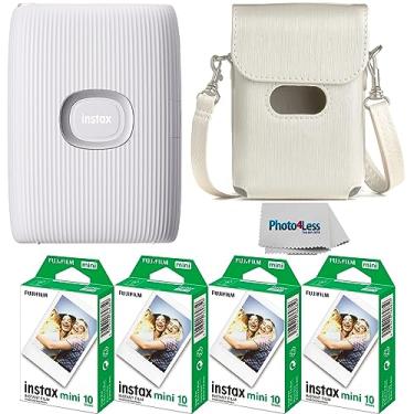 Imagem de Impressora para smartphone Fujifilm Instax Mini Link 2 cor Clay White, 40 unidades de papel fotográfico Fuji Instax Mini Film, estojo protetor, pacote Instant Printer