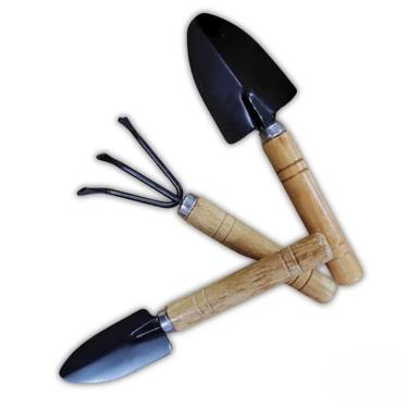 Imagem de Kit Jardinagem 6 PeçAs Garfo Pazinha Larga Transplantador