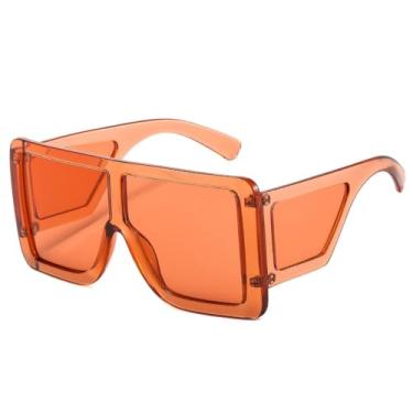 Imagem de Óculos de sol Goggle Mulheres Óculos grandes Moda Rosa Cinza Óculos de sol Homens Retro Óculos UV400,C2 Laranja,Laranja,Tamanho único