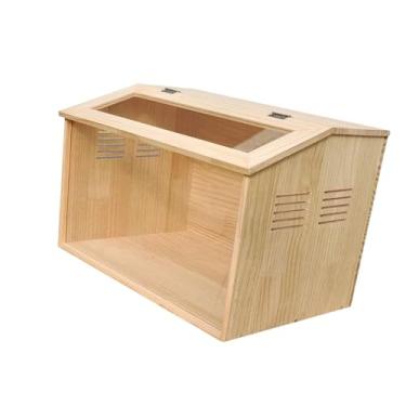 Imagem de KiBcsLic Caixa de chocadeira de madeira para galinhas Caixa de reprodução para hamster Villa Transparente Suprimentos Patos Pássaros Galinheiro Galinheiro para, 50x30x30cm