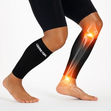 Imagem de Mangas De Compressão E Suporte Panturrilha COPPER HEAL 1 Par Para Exercício Esporte Recuperação - Calf Muscle Strains Canela Splints Pernas Meias Masculino e Feminino Calfs manga Protetor para Running Mens guardas