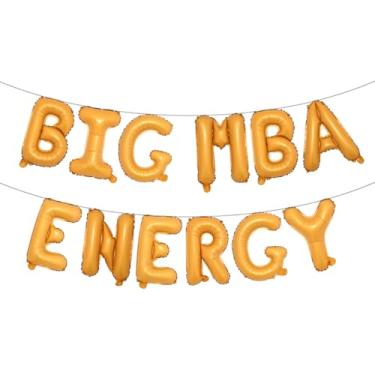 Imagem de Big MBA Energy Balloon Banner, Parabéns Grad, Parabéns pelo mestrado em administração de empresas, suprimentos de decoração de festa de formatura universitária/universitária (BIG MBA ENERGY Orange)