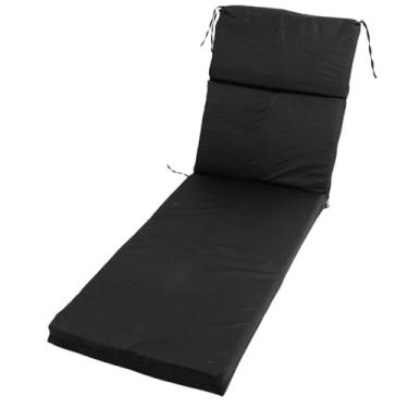 Imagem de Asixxsix Almofada de Lounge, 21,65x72.05x2.95in Cp PP Cotding de Algodão Confortável Almofada de Espreguiçadeira Ao Ar Livre, Almofadas de Espreguiçadeira para Móveis Ao Ar Livre, Piscina, (Preto)