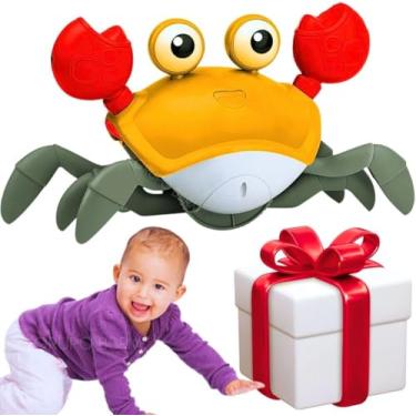 Imagem de Mix Brinquedos Educativos Bebê Kit Cubos Encaixe peças Volante Musical xilofone Escolha Seu Presente natal Ideal caranguejo fujão pinguim para banho criança 1 ano (Caranguejo verde)