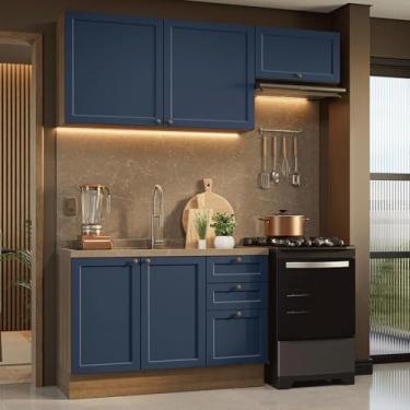 Imagem de Armário de Cozinha Compacta 180 cm Rustic/azul Vik Madesa 02