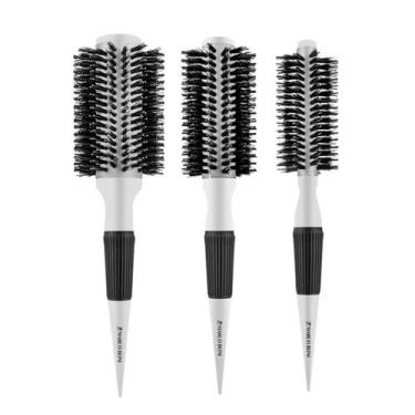 Imagem de Kit 3 Escovas Cabelo Thermal Metallic 46,55, 65mm Marco Boni, Branco